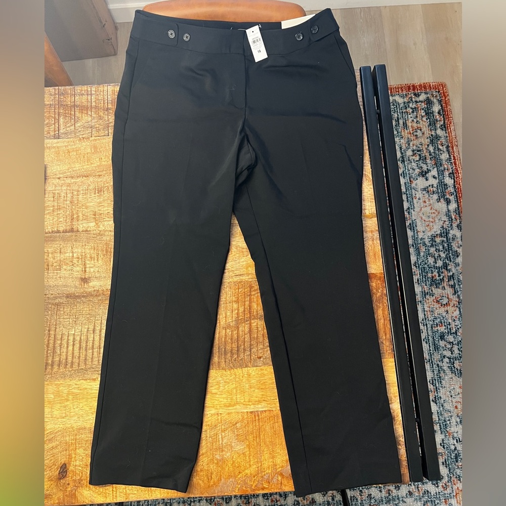 Ann Taylor Curvy Straight Work Black Pants